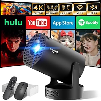 [Built-in App & 2026 Upgraded] Mini Projector with WiFi 6 and Bluetooth 5.4