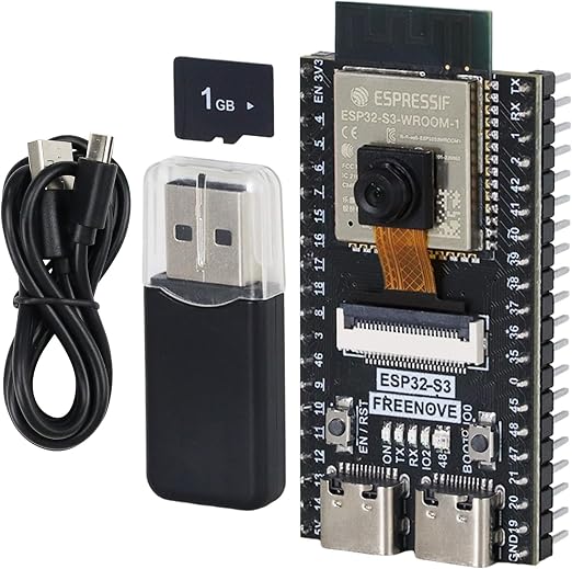 Freenove ESP32 ESP32-S3 Camera Board Kit (8 MB Flash) with 1GB Card
