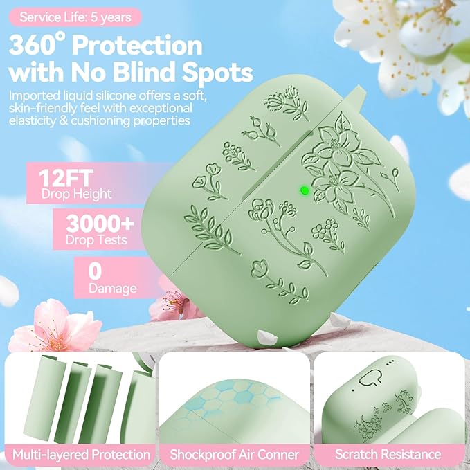 for AirPods Pro 3 Case, Soft Silicone Airpod Pro Case Cover with Keychain & Cleaning Kit Compatible with AirPods Pro 3rd Generation 2025 for Women Girly, Anti-Scratch