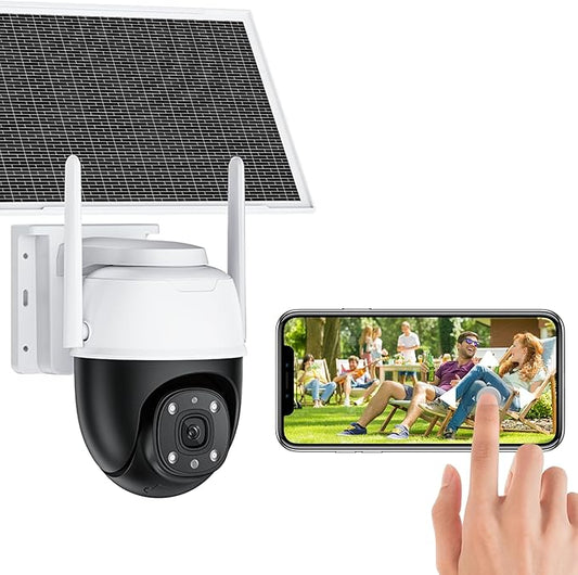 No Wifi Camera, 24 hours Continuous Recording AOV Solar Security Cameras Wireless Outdoor, 4G LTE 2K Outdoor Camera for Home Security,360 Auto Tracking Full Color Night Vision,Powered by Solar Panel