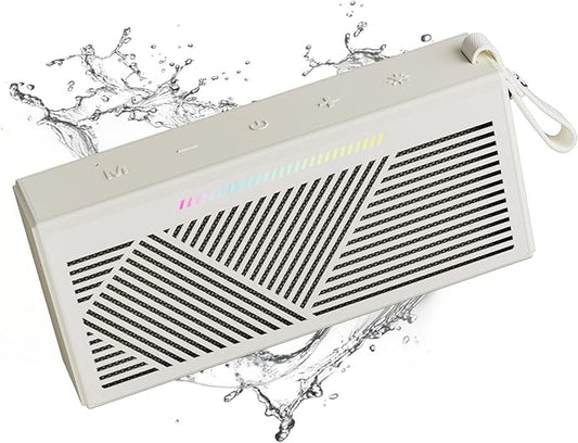 Bluetooth Speaker, Portable Wireless Bluetooth Speakers with HD Sound, IPX5 Waterproof Speaker with RGB LED Lights, Bluetooth5.3, TWS Pairing, Long Playtime, for Home/Party/Outdoor/Beach/Bathroom