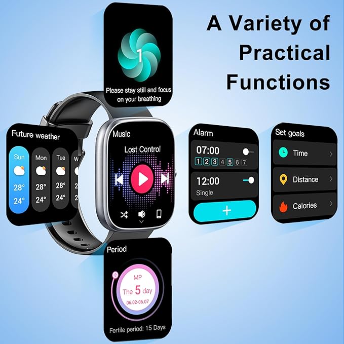 Smart Watch for Men Women, 1.91"Smartwatch with Answer/Make Call, Fitness Tracker with 100+ Sport Modes, Watches IP68 Waterproof/Heart Rate/Sleep Monitor/Pedometer, Activity Tracker for Android iOS