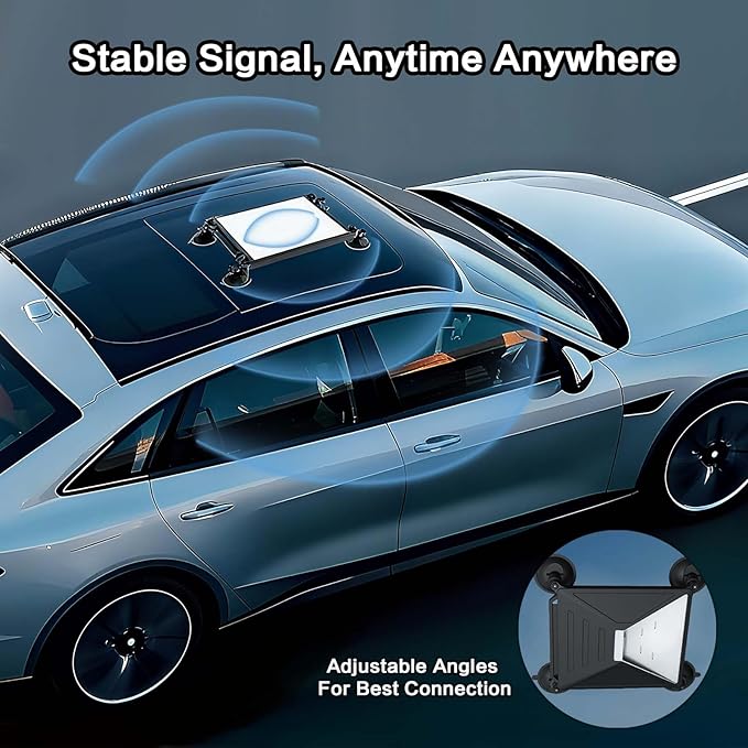 Starlink Mini Mount Suction Cup Car Mount with Protective Silicone Cover & Carabiner, 2-in-1 Sunroof & Window Holder, Water & Sun Resistant, Ideal for Cars, RVs, Boats & Road Trips
