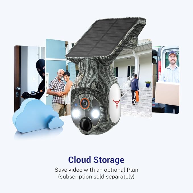 1080P Solar Security Cameras Wireless Outdoor, 360° View Pan/Tilt 2.4Ghz WiFi Outside with Color Night Vision, Easy to Install, Real-Time Alerts, Cloud Storage, 2-Way Audio (Wi-Fi)
