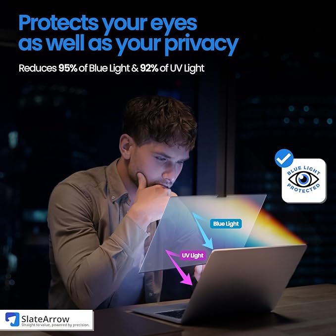 Magnetic Privacy Screen for MacBook Pro 16 inch (2021-2025 M1-M4 Max), Anti-Glare, Blue Light Protector, Scratch Resistant, Removable Laptop Filter Private Shield & Webcam Cover