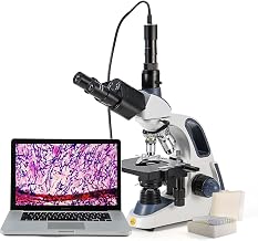SWIFT Compound trinocular Microscope, 40X-2500X Digital Lab trinocular Compound LED Microscope with 3MP USB Camera and Slides,Mechanical Stage - Image 1