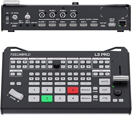 FEELWORLD L3 PRO 4 HDMI 4 SDI 1 UVC 5CH Multi Camera Video Switcher Mixer