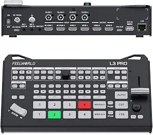FEELWORLD L3 PRO 4 HDMI 4 SDI 1 UVC 5CH Multi Camera Video Switcher Mixer