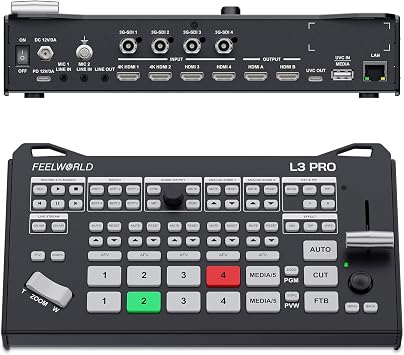 FEELWORLD L3 PRO 4 HDMI 4 SDI 1 UVC 5CH Multi Camera Video Switcher Mixer