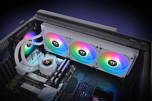 Thermaltake TH420 V2 ARGB Sync/AlO Liquid Cooler/Fan 140mm*3/PWM 500~1800 RPM/Mirror Waterblock/MB ARGB Sync Control/White, CL-W378-PL14SW-A