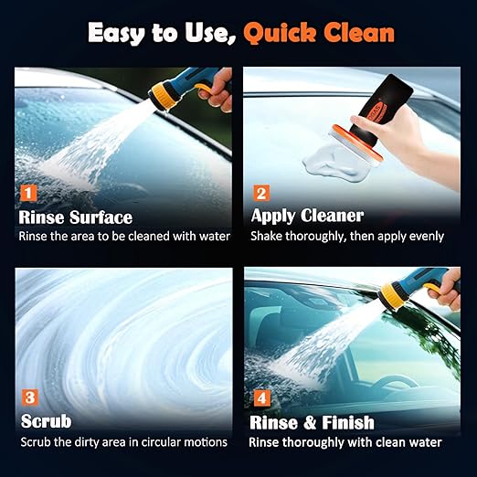 Car Windows & Glass Cleaner Oil Film Remover, Automotive Glass Cleaner for Oil Film, Water Spots & Road Grime, Streak-Free Improves Driving Visibility for Windshields Mirrors Glass