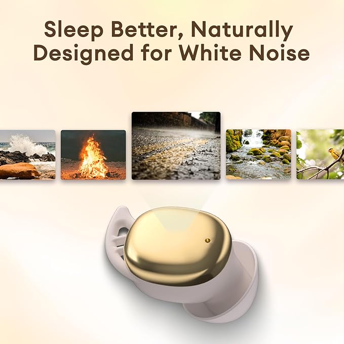 PAXA Sleep Headphones for Side Sleepers, Sleep Invisible Earbuds with Vibration Charging Case Wireless Bluetooth 6.0, Soft Silicone Mini Earbuds for Sleeping, Snoring Noise Isolation, S13 Beige