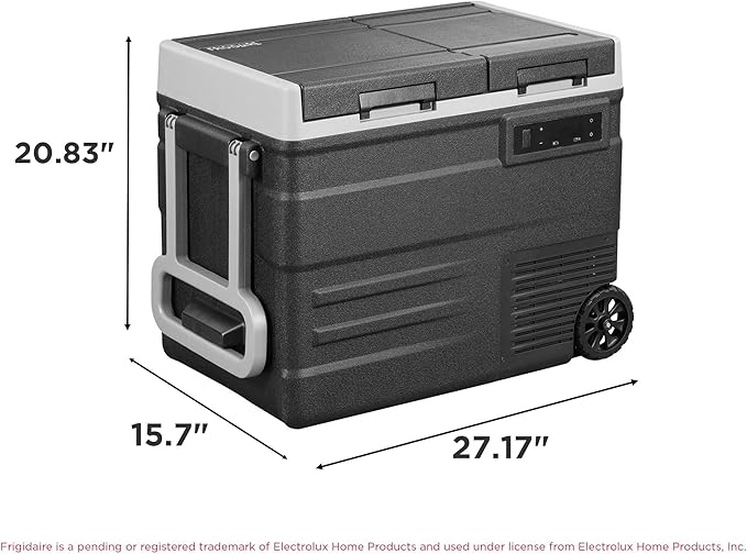Frigidaire, 51 Qt. Portable Convertible Electric Refrigerator/Freezer Trolley-With App, Dual Zone, Black