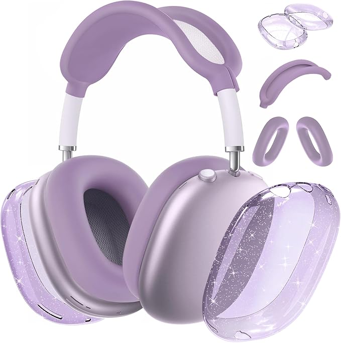 for AirPods Max case Cover,Anti-Scratch Ear Pad Case Cover/Ear Cups Cover/Headband Cover for AirPods Max. Clear Soft TPU and Silicone,Skin Scratch Proof.