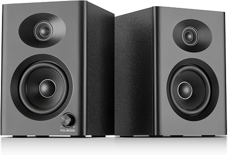 Powered Computer Speakers for Desktop PC and Music, Black Pair
