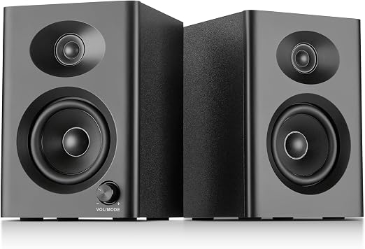 Powered Computer Speakers for Desktop PC and Music, Black Pair