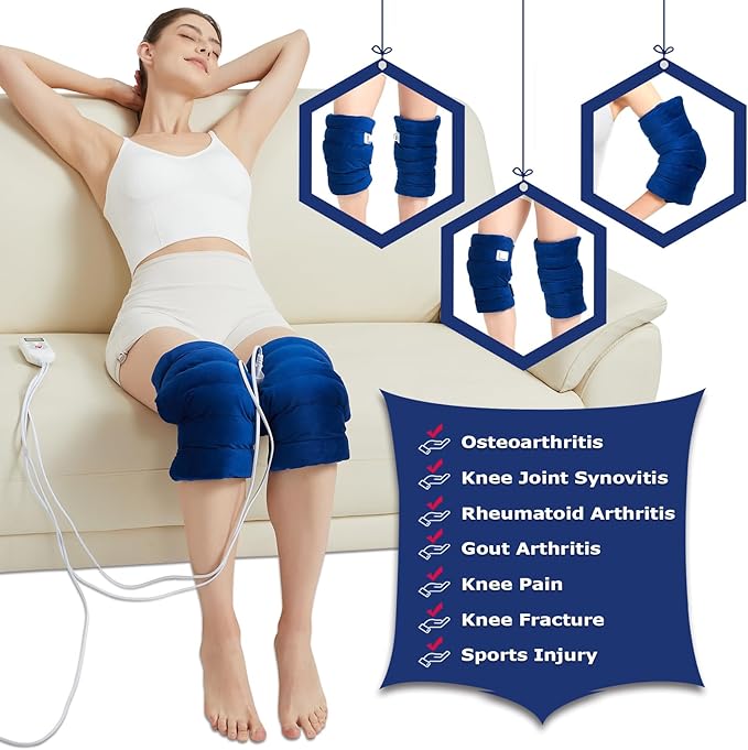 CAMECO Knee Heating Pad for Knee Pain Relief, 86℉ - 158℉ Temp & 30s Fast Heating Leg Heated Wrap Sleeve for Arthritis, Electric Knees Warmer for Women Men, Auto Shut Off, Super Soft