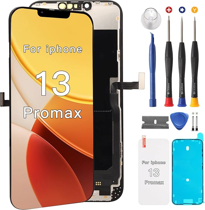 for iPhone 13 Pro Max Screen Replacement Kit Full Assembly 6.7 inch,3D Touch LCD Display for A2643、A2484、A2641、A2644、A2645 Digitizer Screen and Repair Tools Kit
