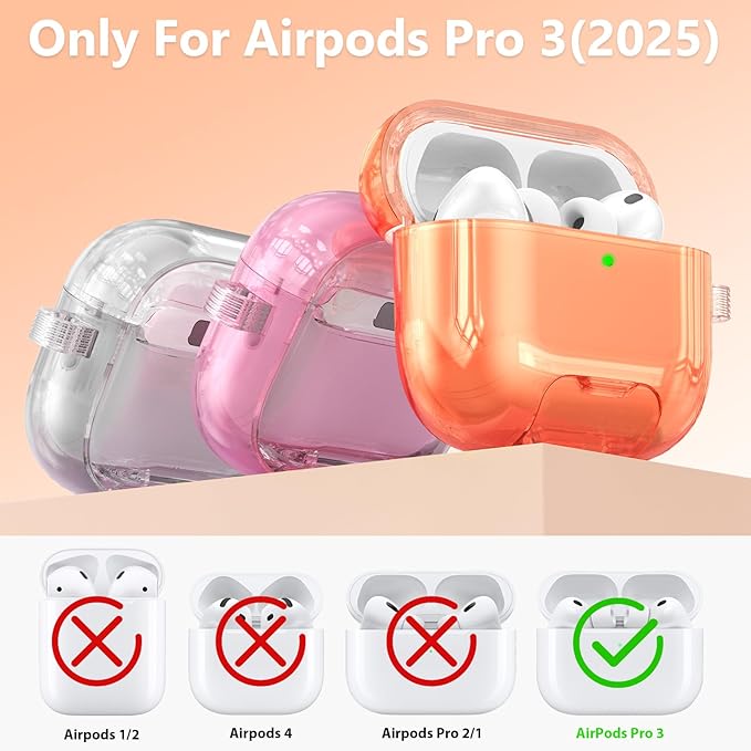 Case for Airpods iPods Pro 3 Case 2025 with Phone Stand for Women-VISOOM Clear Air Pod iPod Pro3 Cases Cover Cute Girly Airpods Case Pro3 Bling Glitter AirPods Pro3 Cases Hard Shell with Keychain
