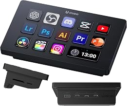 ULANZI D200H 7-in-1 Hub Deck Studio Stream Controller Shortcut Keyboard, LCD Customizable Macro Keys Programmable Keypad Soundboard to Control Apps and Software Like OBS Twitch YouTube for Mac/PC - Image 1