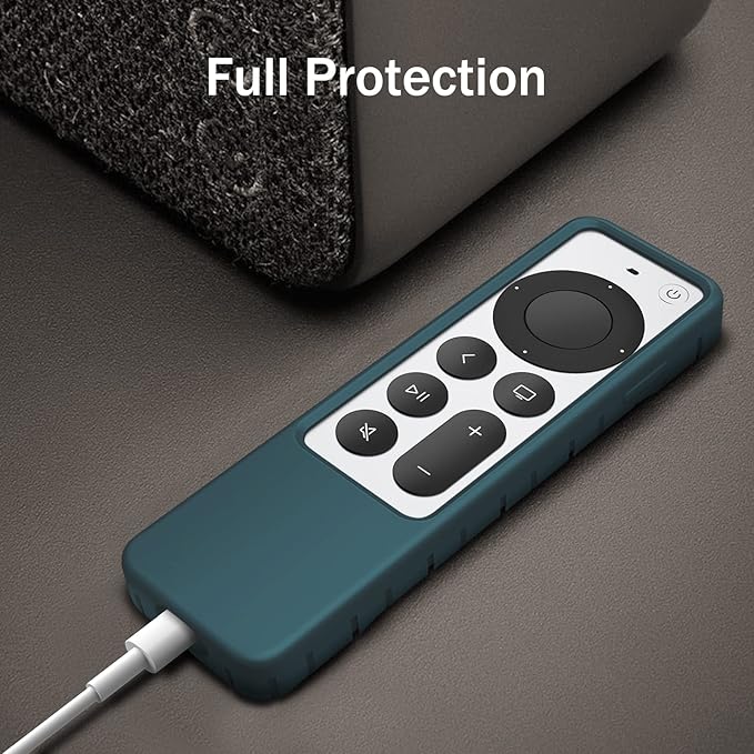 Fintie Bundle: Case for Apple TV 4K / HD Siri Remote Controller (2nd Gen / 3rd Gen) 2021 2022- Honey Comb Lightweight Anti Slip Shockproof Silicone Cover + Remote Holder Bracket Shelf