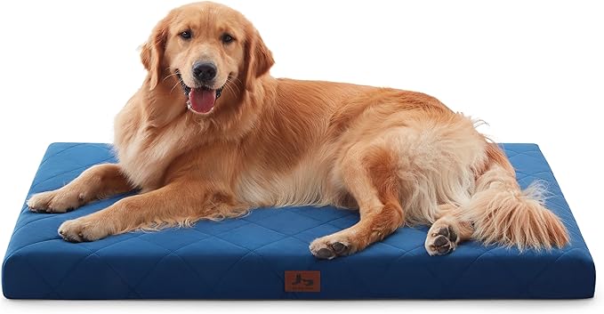 Orthopedic XL Dog Beds for Extra Large Dogs, Waterproof Dog Crate Bed with Removable Washable Cover, Egg Crate Foam Pet Bed Mat, 41"x28"