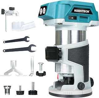 KEENTECH Brushless Cordless Compact Router, Fits Makita 18V Batteries, 6-Speed 1000W Fixed-Base Wood Router for Woodworking (Bare Tool, No Battery) - Image 1
