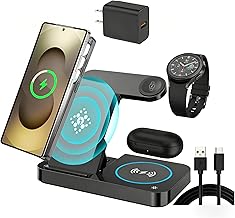 3 in 1 Charging Station for Samsung Android: Wireless Phone and Watch Charger for Galaxy S25 Ultra/S24/S23/Z Fold, Wireless Charger Stand for Galaxy Watch 8/7/6/5 Earbuds 4/3/2/Pro,Not for Watch 9 - Image 1
