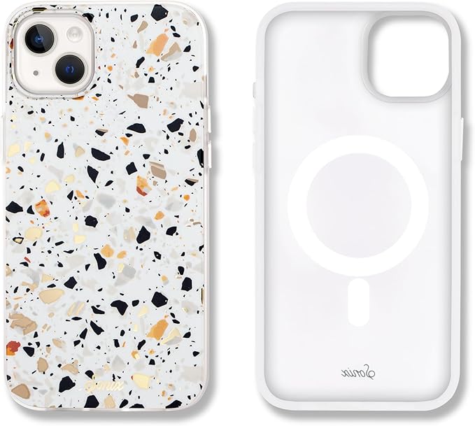 Sonix Case for iPhone 15 Plus, iPhone 14 Plus | Compatible with MagSafe | 10ft Drop Tested | Marble Terrazzo Confetti