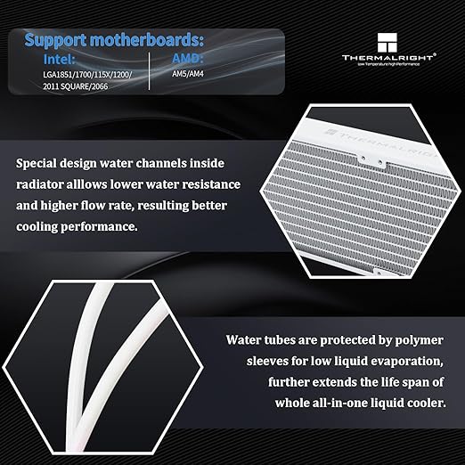 Thermalright FW 360 White ARGB V2 CPU Water Cooler with 3 PWM Fans with 2000RPM,IPS LCD Screen with 320 * 240 Resolution,Liquid CPU Cooler,CPU PC Aio Cooler for AMD:AM4/AM5/Intel LGA1700