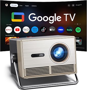 HAPPRUN 3000 ANSI Official Licensed Google TV Outdoor 4K Full HD Projector