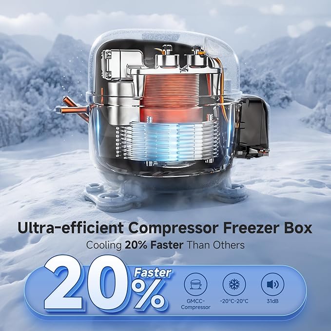 BODEGACOOLER 12 volt Car Refrigerator - 26QT(25L)Portable Freezer IPX4 Waterproof Car Fridge Ultra-Quiet Electric Cooler for Truck Van Camping Road Trips Travel 12/24V DC 110~240 Volt AC,-4℉~68℉