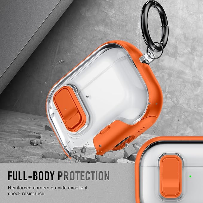 for AirPods Pro 3 Case (2025) with Phone Stand & Cleaner Kit, Cute Soft Silicone Cover for AirPods Pro 3rd Genera case with Keychain for Women Men with Keychain for Airpod Pro case(2025) Orange