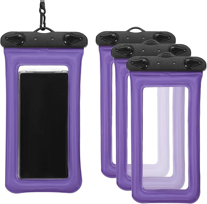 PATIKIL 6Pcs Waterproof Phone Pouch Floating No Sink Universal Cellphone Dry Bag Waterproof Phone Case for Kayaking Beach Swimming Hiking, Purple