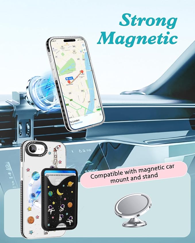 Toycamp for iPhone 16e Case 6.1 Inch - Compatible with Magsafe Credit Card Holder Wallet Magnetic Cute Women Teen Girls Kawaii Girly Unique Man Boys Design Phone Cover for iPhone 16e