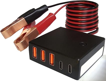 12V 24V to USB USB-C Buck Conversion Charger Multi Port Adapter