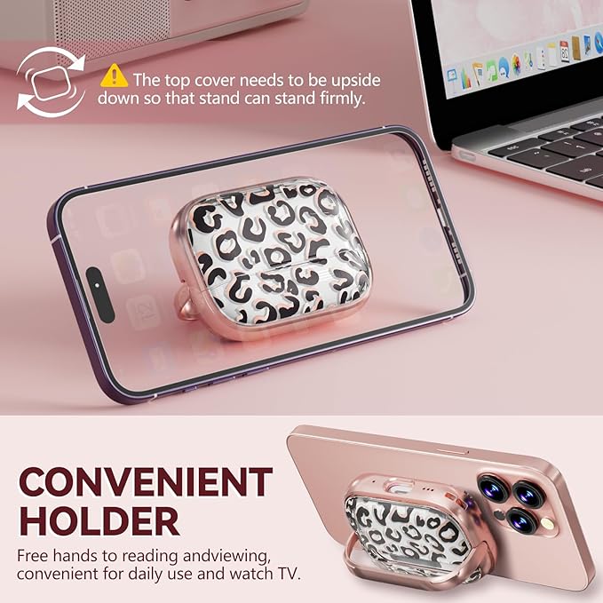 Inesore for AirPods Pro 2nd Generation Case Cover with Lock, Flowers Cute Clear Air Pods Pro 2 Case Hard iPod Pro Cases for Women Girls with Cleaner Kit (2023 USB-C /2022/2019) - Leopard Print | with Safety Lock, Flowers, for Women Girls, with Cleaner ...