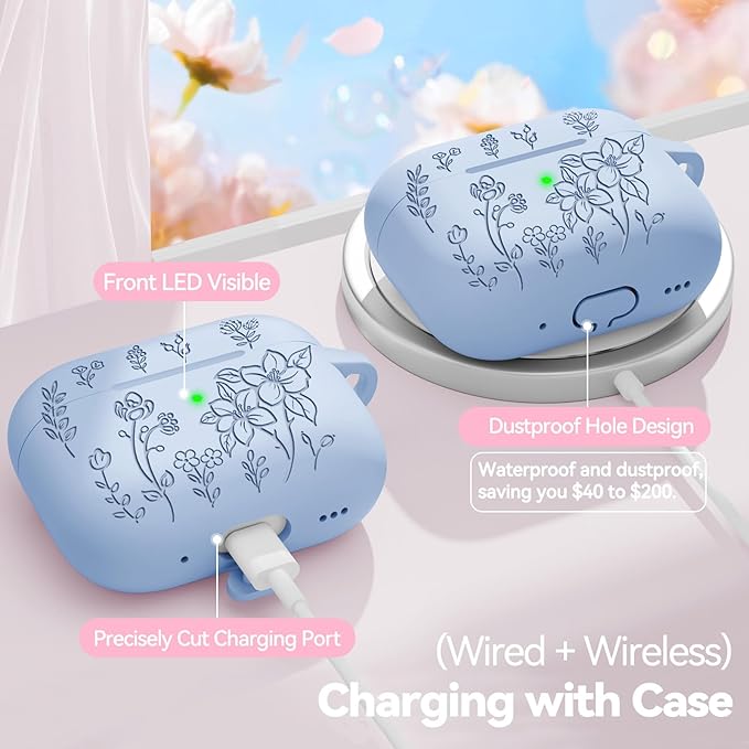 for AirPods Pro 3 Case, Soft Silicone Airpod Pro Case Cover with Keychain & Cleaning Kit Compatible with AirPods Pro 3rd Generation 2025 for Women Girly, Anti-Scratch
