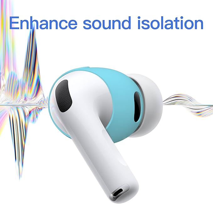 [Fit in Case] 3 Pairs Cover for AirPods Pro 3 DamonLight Anti Scratches Add Grip Sport Ear Tips [US Patent Registered] Compatible with AirPods Pro 3rd Generation 2025 (Ice Blue)