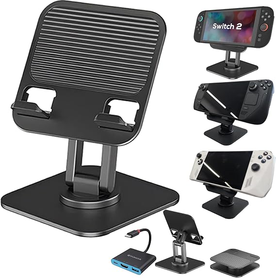Foldable Stand+Dock with 4K HD2.1 HDMI to USB C Adapter