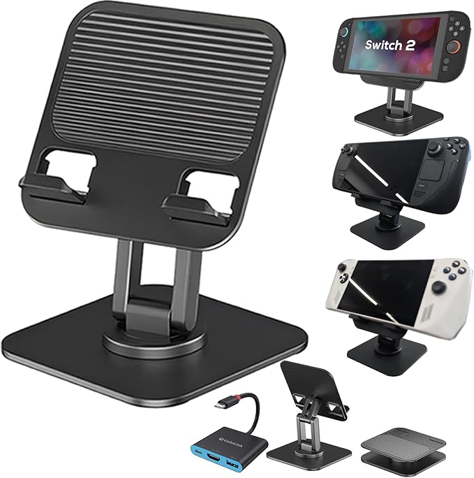 Foldable Stand+Dock with 4K HD2.1 HDMI to USB C Adapter