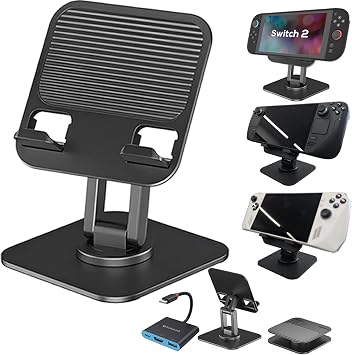 Foldable Stand+Dock with 4K HD2.1 HDMI to USB C Adapter