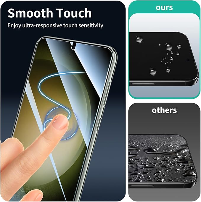 3*Screen Protector for Samsung Galaxy S22+/S22 Plus/S23+/S23 Plus with a Installation Alignment Aid, HD Tempered Glass Film, Impact-Protection [9H Hardness][Anti-Shatter][Anti-Scratch]