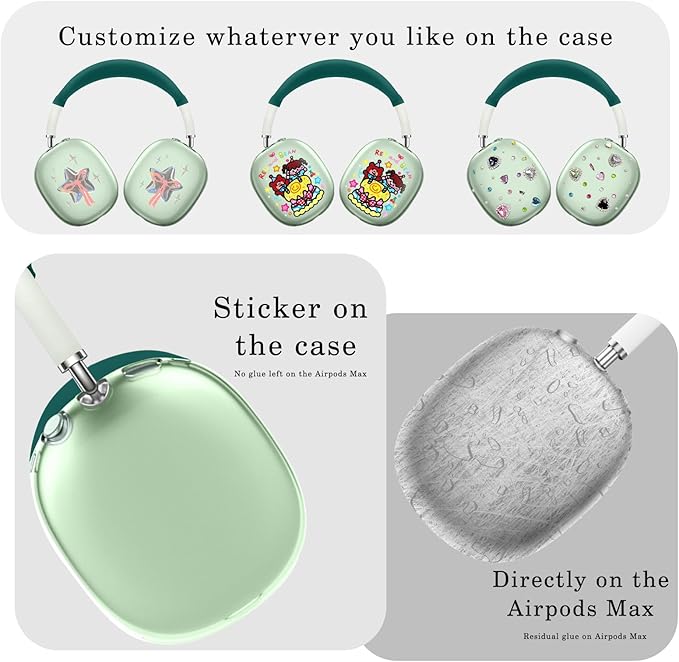 Case Cover for AirPods Max Headphones,Anti-Scratch Ear Pad Case Cover/Ear Cups Cover/Headband Cover/Top Pad Protector,for AirPods Max. Clear Soft TPU and Silicone,Skin Scratch Proof.
