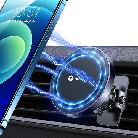 VICSEED for MagSafe Car Mount [Upgraded Strongest Magnet Power] Magnetic Phone Holder for Car Vent 360 Adjustable Magnetic Car Phone Holder Mount for iPhone 18 Pro Max 17 16 15 14 13 12 Plus Mini