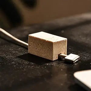 Travertine Cord Holder-Cable Organizer for Desktop, Nightstand