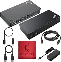 40AS0090US Lenovo Thinkpad Docking Station USB-C Gen 2-1 Year Warranty - Thinkpad Thunderbolt 3 Dock, HDMI, DisplayPort & USB C Cable - Universal Docking Station (Renewed) - Image 1