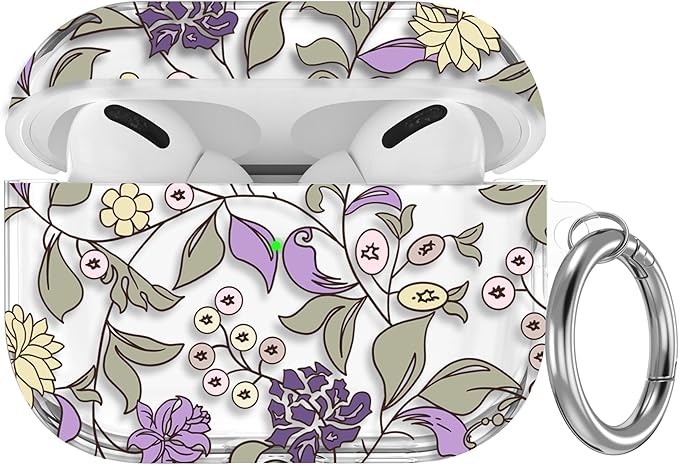 Maxjoy for AirPods Pro 3rd Generation Case, Clear AirPods Pro 3 Case for Women Men Cute Soft AirPod Pro 3 Cover with Keychain Strap for AirPod Pro 3rd Gen Cover 2025, Flower