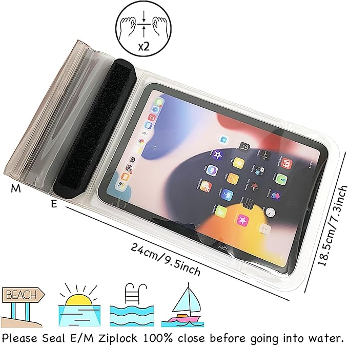 Floating Waterproof Tablet Case Dry Bag eReader Cover Waterproof Holder Pouch for iPad mini Galaxy Tab A S2 E Tab M8 ZenPad Fire HD 8 7 Kindle Paper White Oasis up to 9"