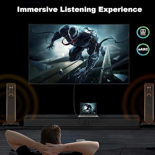 8K HDMI Extension Cable 3.3FT, HDMI 2.1 Extender Male to Female Adapter, Supports 8K@60Hz, 4K@120Hz, 2K, 3D, HDR10, Dolby, 48Gbps, eARC, Ideal for HDTV, PS5, Laptop, Monitor, Projector, PC, TV Stick